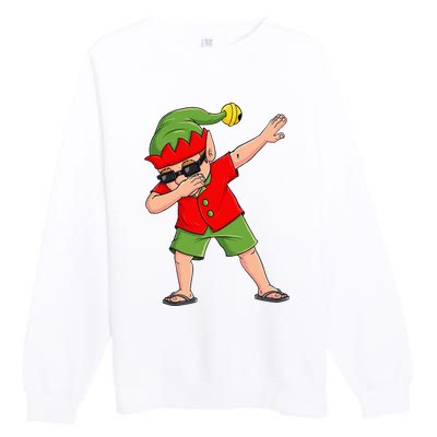 Dabbing Elf Christmas In July Summer Xmas Dab Premium Crewneck Sweatshirt