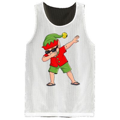 Dabbing Elf Christmas In July Summer Xmas Dab Mesh Reversible Basketball Jersey Tank