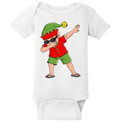 Dabbing Elf Christmas In July Summer Xmas Dab Baby Bodysuit