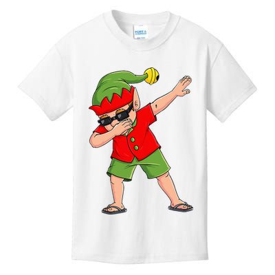 Dabbing Elf Christmas In July Summer Xmas Dab Kids T-Shirt
