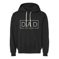 Dad Est Custom Year New Father Personalize Year Garment-Dyed Fleece Hoodie