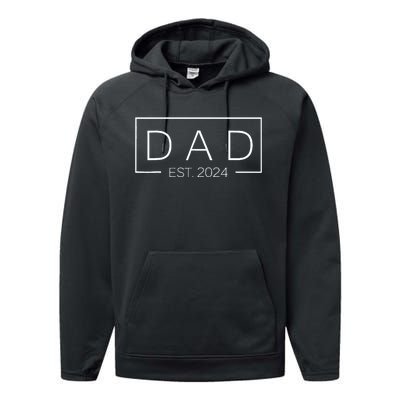 Dad Est Custom Year New Father Personalize Year Performance Fleece Hoodie