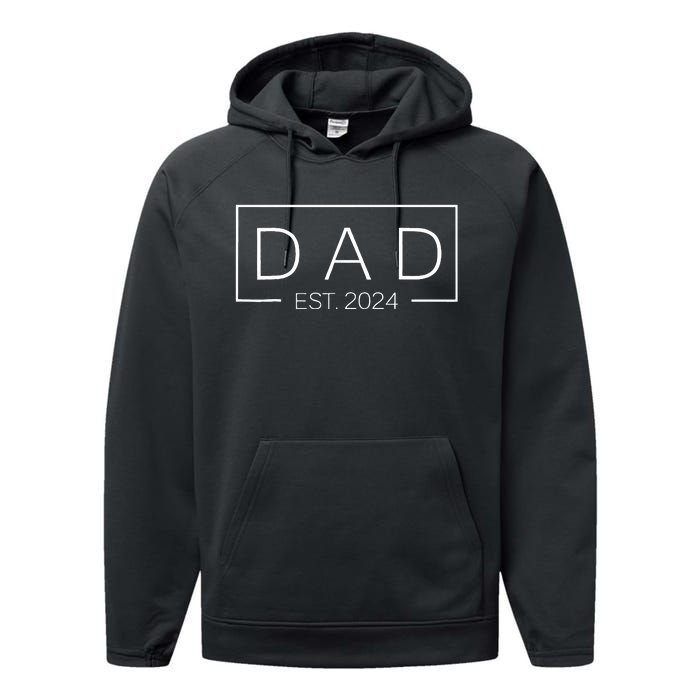 Dad Est Custom Year New Father Personalize Year Performance Fleece Hoodie