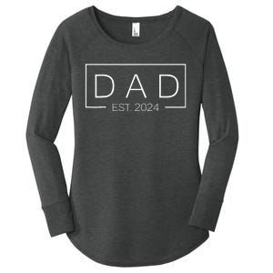 Dad Est Custom Year New Father Personalize Year Women's Perfect Tri Tunic Long Sleeve Shirt