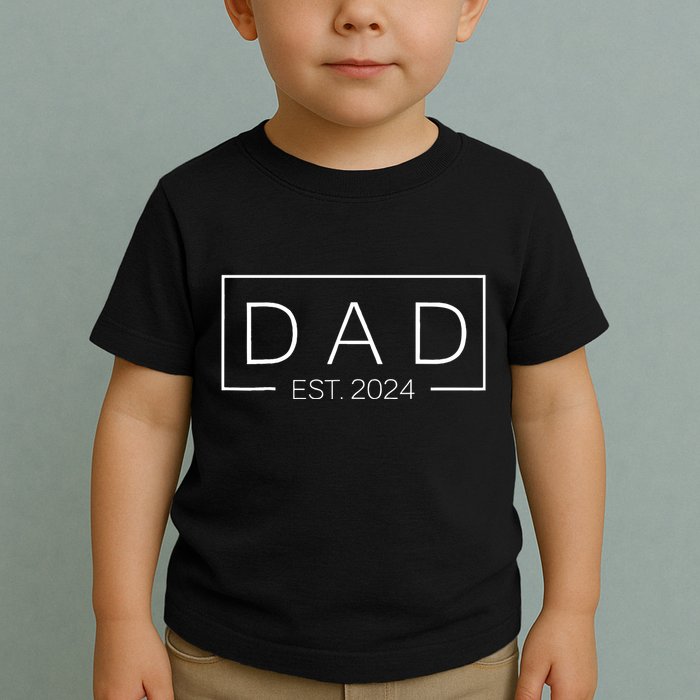 Dad Est Custom Year New Father Personalize Year Toddler T-Shirt