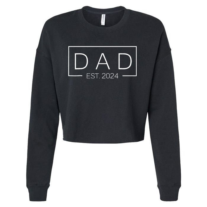 Dad Est Custom Year New Father Personalize Year Cropped Pullover Crew