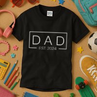 Dad Est Custom Year New Father Personalize Year Kids T-Shirt