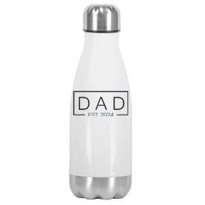 Dad Est Custom Year New Father Personalize Year Stainless Steel Insulated Water Bottle