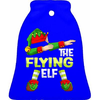 Dabbing Elf Christmas Pilote Pilotes Airplane The Flying Elf Gift Ceramic Bell Ornament