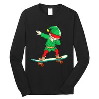 Dabbing Elf Claus Christmas Tree Lights Boys Dab Xmas Long Sleeve Shirt