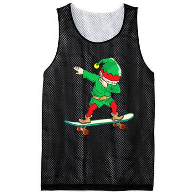 Dabbing Elf Claus Christmas Tree Lights Boys Dab Xmas Mesh Reversible Basketball Jersey Tank