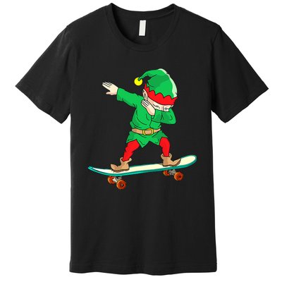 Dabbing Elf Claus Christmas Tree Lights Boys Dab Xmas Premium T-Shirt