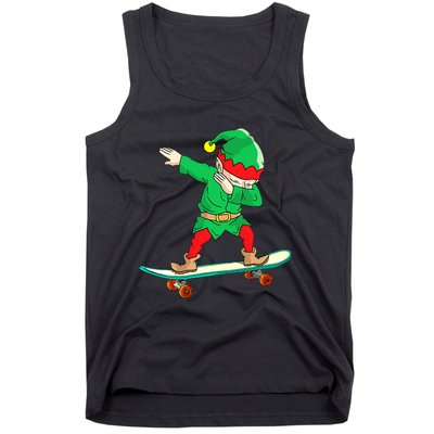 Dabbing Elf Claus Christmas Tree Lights Boys Dab Xmas Tank Top