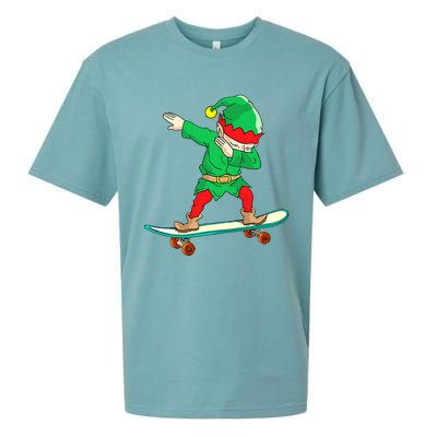 Dabbing Elf Claus Christmas Tree Lights Boys Dab Xmas Sueded Cloud Jersey T-Shirt