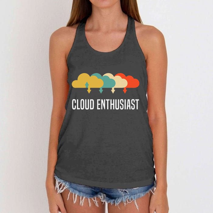 Devops Engineer Cloud Computing Cloud Enthusiast Women's Knotted Racerback Tank