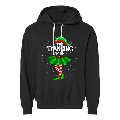 Dancing Elf Christmas Family Matching Women Girl Xmas Dance Garment-Dyed Fleece Hoodie