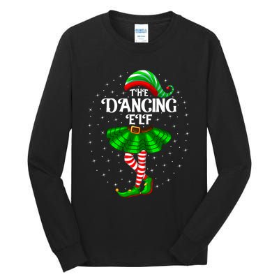 Dancing Elf Christmas Family Matching Women Girl Xmas Dance Tall Long Sleeve T-Shirt