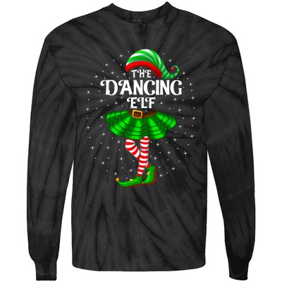 Dancing Elf Christmas Family Matching Women Girl Xmas Dance Tie-Dye Long Sleeve Shirt