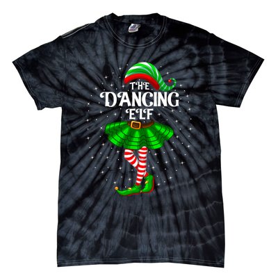 Dancing Elf Christmas Family Matching Women Girl Xmas Dance Tie-Dye T-Shirt