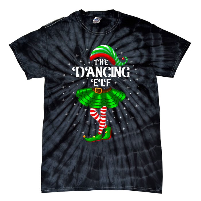 Dancing Elf Christmas Family Matching Women Girl Xmas Dance Tie-Dye T-Shirt