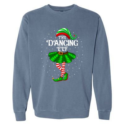 Dancing Elf Christmas Family Matching Women Girl Xmas Dance Garment-Dyed Sweatshirt