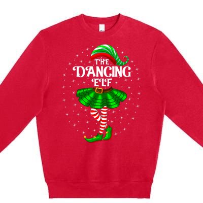 Dancing Elf Christmas Family Matching Women Girl Xmas Dance Premium Crewneck Sweatshirt