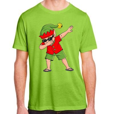 Dabbing Elf Christmas In July Summer Xmas Dab Adult ChromaSoft Performance T-Shirt