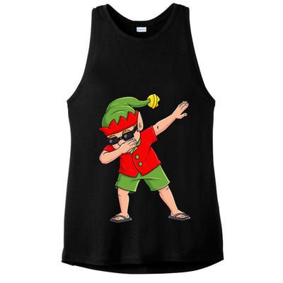 Dabbing Elf Christmas In July Summer Xmas Dab Ladies PosiCharge Tri-Blend Wicking Tank
