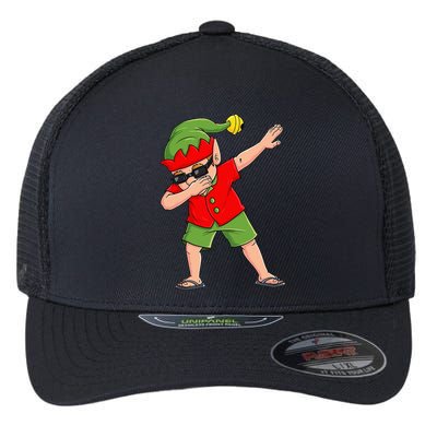Dabbing Elf Christmas In July Summer Xmas Dab Flexfit Unipanel Trucker Cap