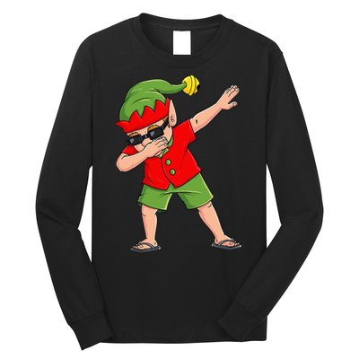 Dabbing Elf Christmas In July Summer Xmas Dab Long Sleeve Shirt