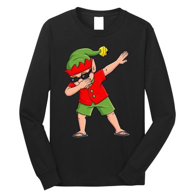 Dabbing Elf Christmas In July Summer Xmas Dab Long Sleeve Shirt