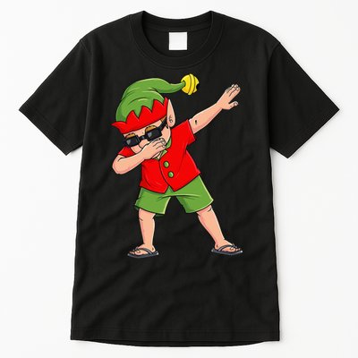 Dabbing Elf Christmas In July Summer Xmas Dab Tall T-Shirt