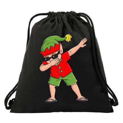 Dabbing Elf Christmas In July Summer Xmas Dab Drawstring Bag