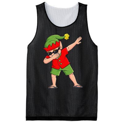 Dabbing Elf Christmas In July Summer Xmas Dab Mesh Reversible Basketball Jersey Tank