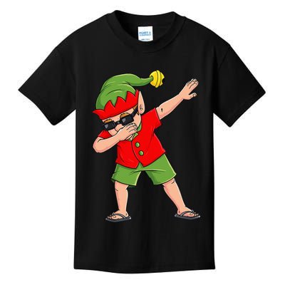 Dabbing Elf Christmas In July Summer Xmas Dab Kids T-Shirt