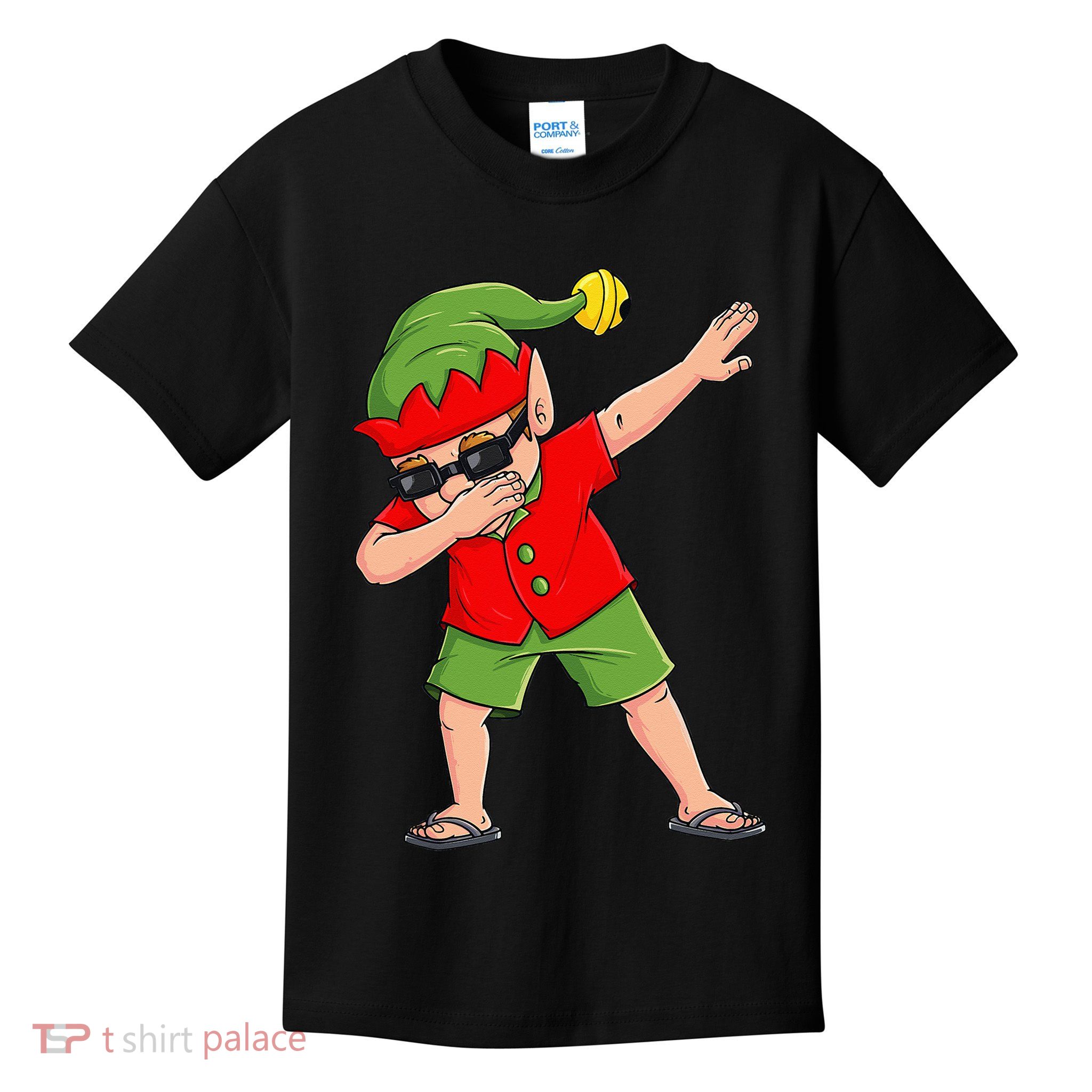 Dabbing Elf Christmas In July Summer Xmas Dab Kids T-Shirt