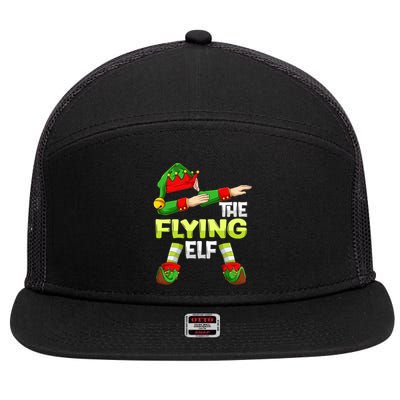 Dabbing Elf Christmas Pilote Pilotes Airplane The Flying Elf Gift 7 Panel Mesh Trucker Snapback Hat