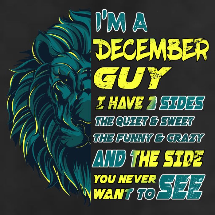 December Birthday Guy Has 3 Sides Sweet Funny Crazy  7 Panel Mesh Trucker Snapback Hat