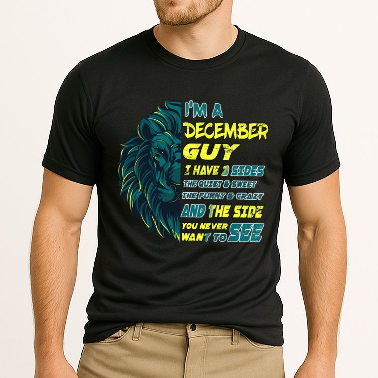December Birthday Guy Has 3 Sides Sweet Funny Crazy  Cooling Performance Crew T-Shirt
