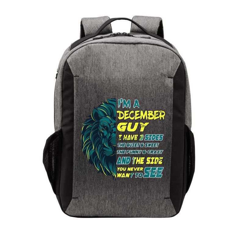 December Birthday Guy Has 3 Sides Sweet Funny Crazy  Vector Backpack