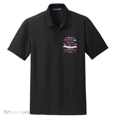 December Girl Sweet But Crazy Funny Birthday Dry Zone Grid Polo