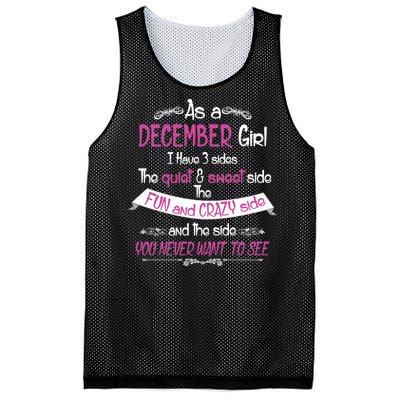 December Girl Sweet But Crazy Funny Birthday Mesh Reversible Basketball Jersey Tank