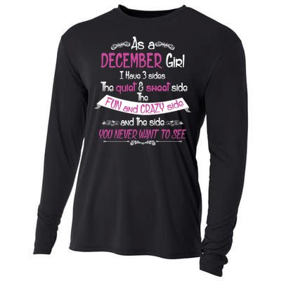 December Girl Sweet But Crazy Funny Birthday Cooling Performance Long Sleeve Crew