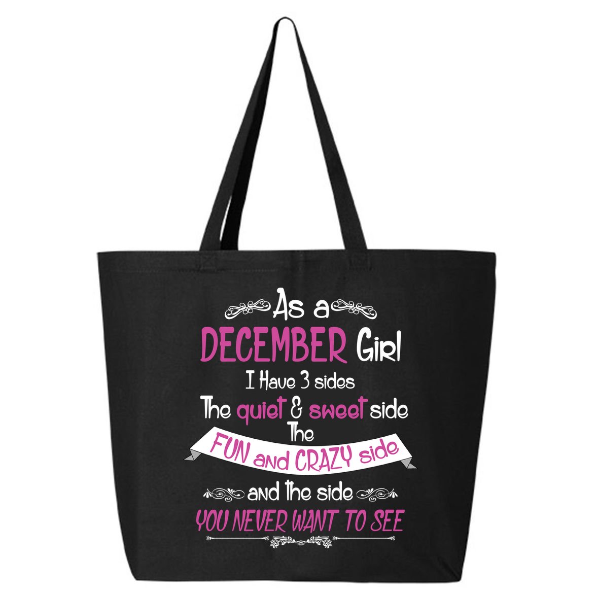 December Girl Sweet But Crazy Funny Birthday 25L Jumbo Tote