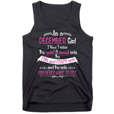 December Girl Sweet But Crazy Funny Birthday Tank Top