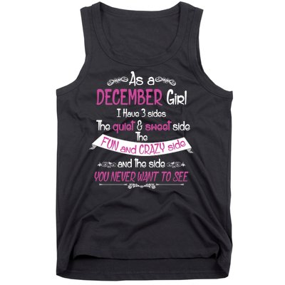 December Girl Sweet But Crazy Funny Birthday Tank Top