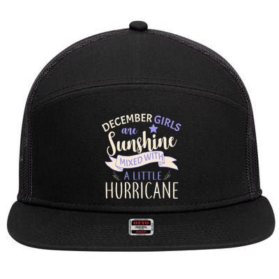 December Girls Are Sunshine Mixed With Hurricane 7 Panel Mesh Trucker Snapback Hat