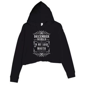 December Woman Funny Birthday Crop Fleece Hoodie