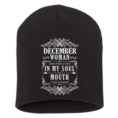 December Woman Funny Birthday Short Acrylic Beanie