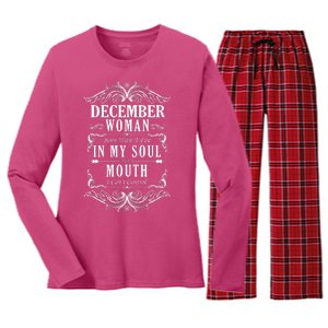 December Woman Funny Birthday Women's Long Sleeve Flannel Pajama Set 